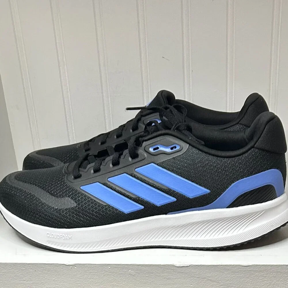 Adidas Runfalcon Black Blue White Men's Sneakers Size 10